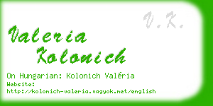 valeria kolonich business card